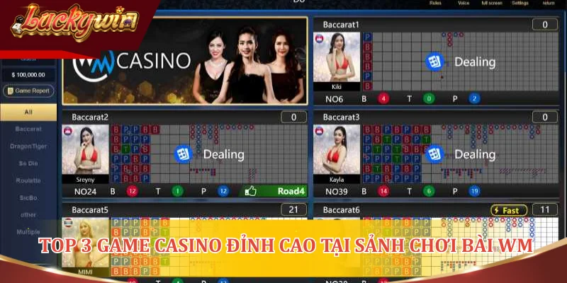 Top 3 game casino đỉnh cao tại sảnh chơi bài WM